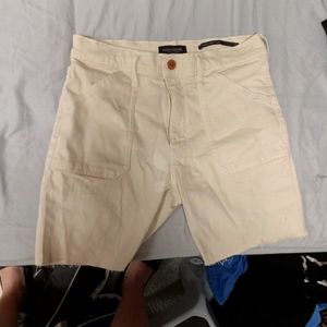 Custom cut off banana republic mid-rise beige size 27 biker shorts